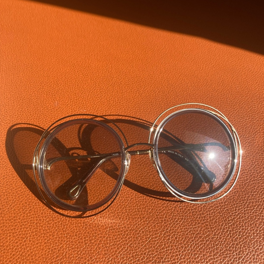 Chloe Gold Round Sunglasses